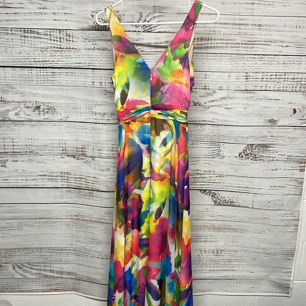 Liv Foster Multicolored-print Gown Colorful Size 0 Cut Outs - Picture 8 of 8